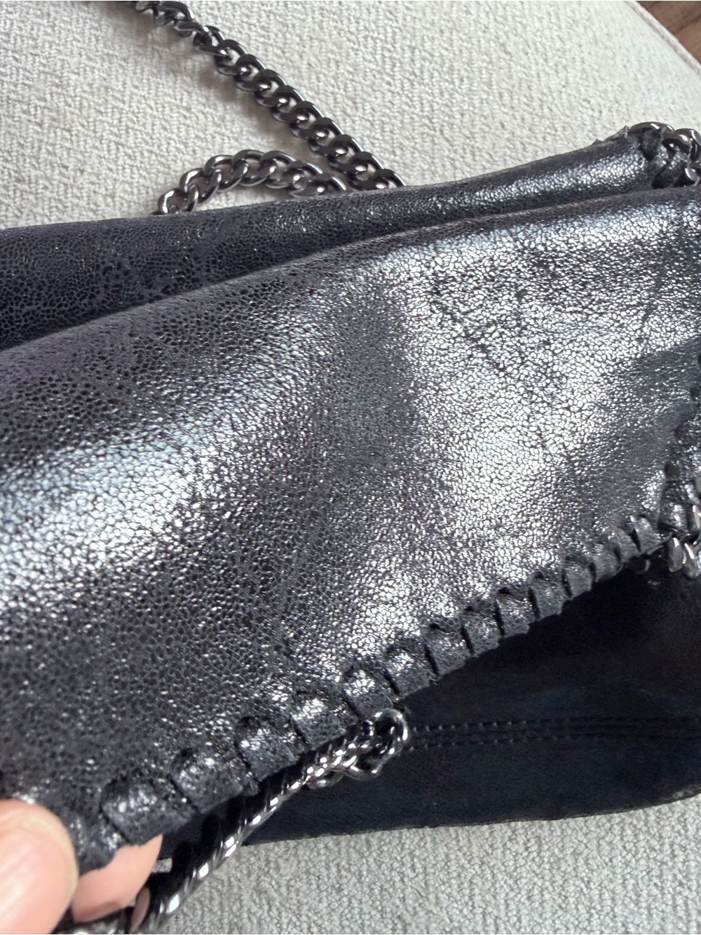Brand New Italian Genuine Leather Chain-Strap Crossbody - Picture 9 of 10